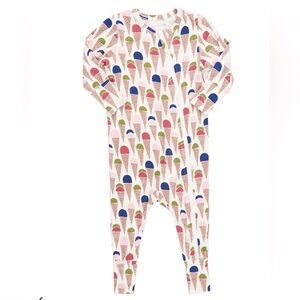 Pink Chicken Baby Bamboo Romper - Multi Ice Cream Cones 6-12 months